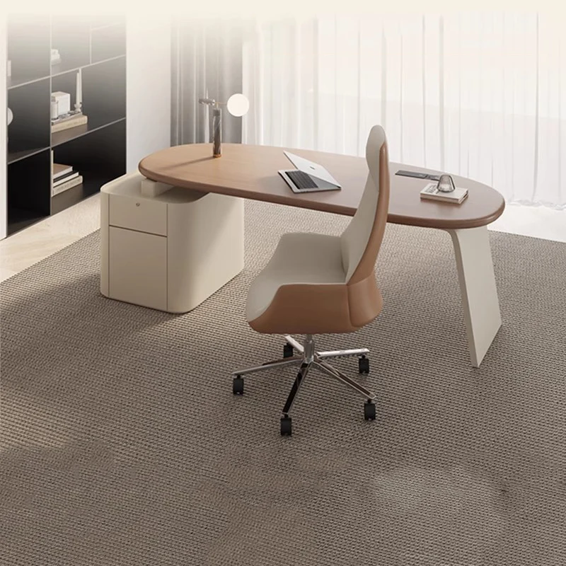 L Shaped Desk Setup - Bedroom Notebook Table File Cabinets Drawers