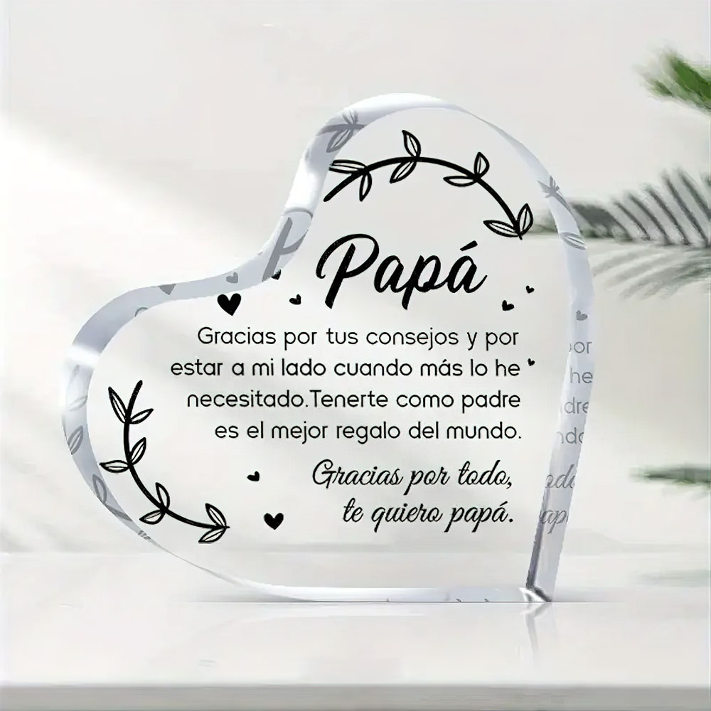 Desk Setup Retro - Spanish Dad Birthday Gifts Heart Acrylic