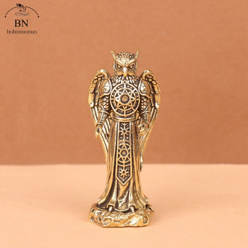Desk Setup Retro - Retro Brass Owl Knight Prophet Statue