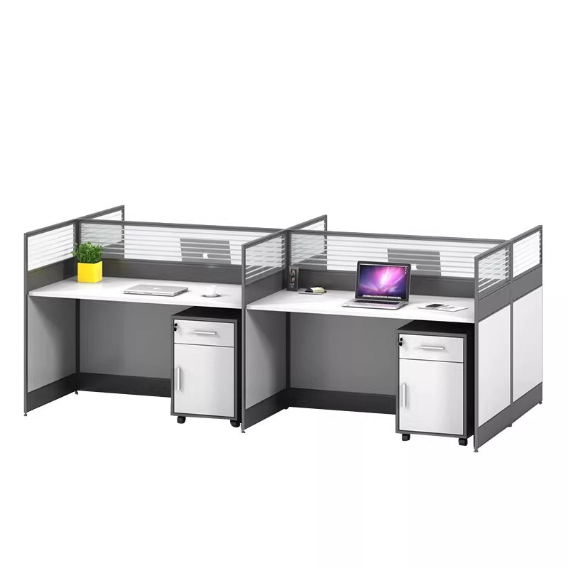 L Shaped Desk Setup - White Office Desk for 2 4