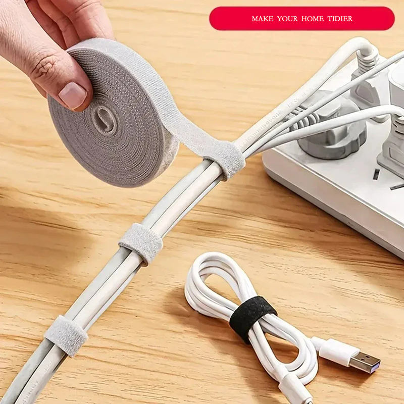 Desk Setup Cable Management - 3M Hook and Loop Fastener Cable