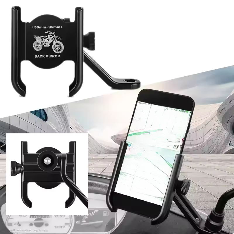 Dual Phone Holder - Aluminum Alloy Motorcycle Bicycle Mobile Phone