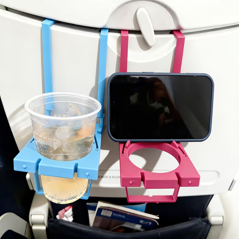 Dual Phone Holder - 1pc Multi-functional Aircraft Cup Holder &