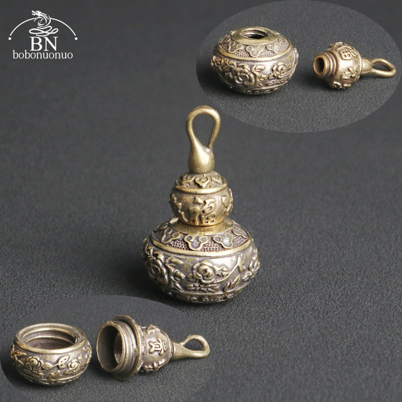 Desk Setup Retro - Creative Retro Handmade Brass Hollow Gourd