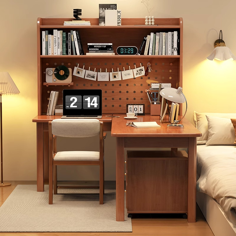 L Shaped Desk Setup - Modern 7-Character L-Shape Solid Wood Corner