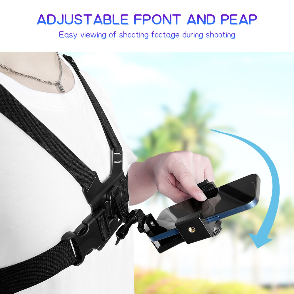 Dual Phone Holder - Chest Mount Phone Strap Holder Adjustable