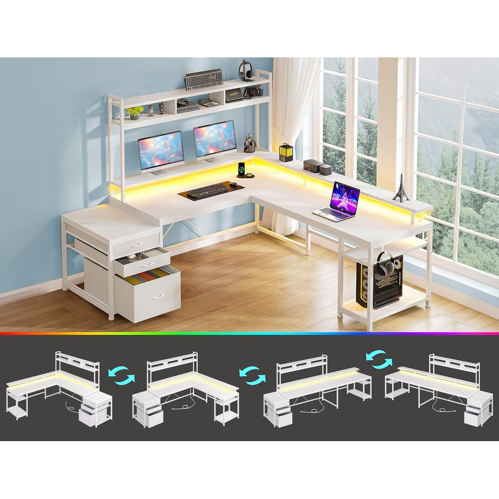 104-inch L-Shaped Desk for Dua - L Shaped Desk Setup recension och pris
