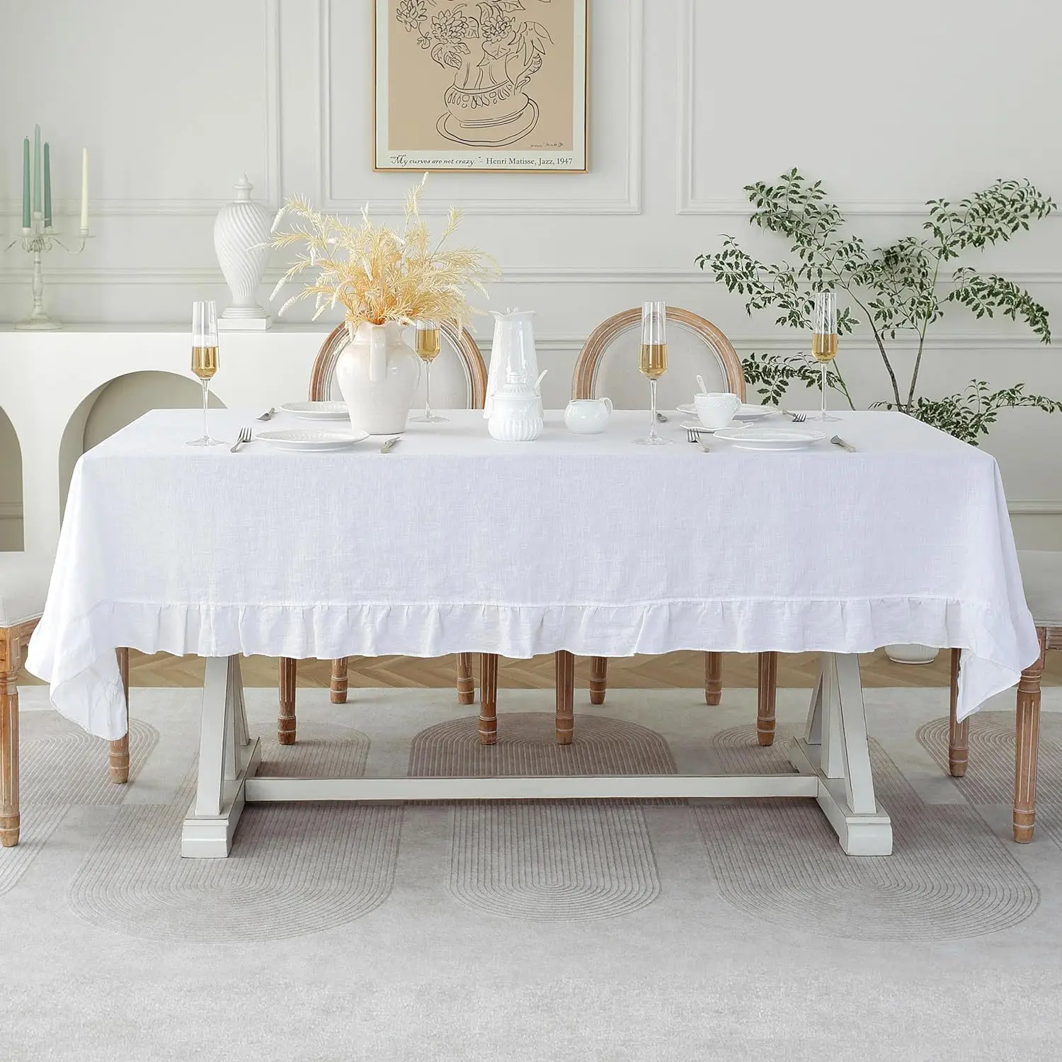 Retro Ruffle Tablecloth Cotton - Desk Setup Retro recension och pris
