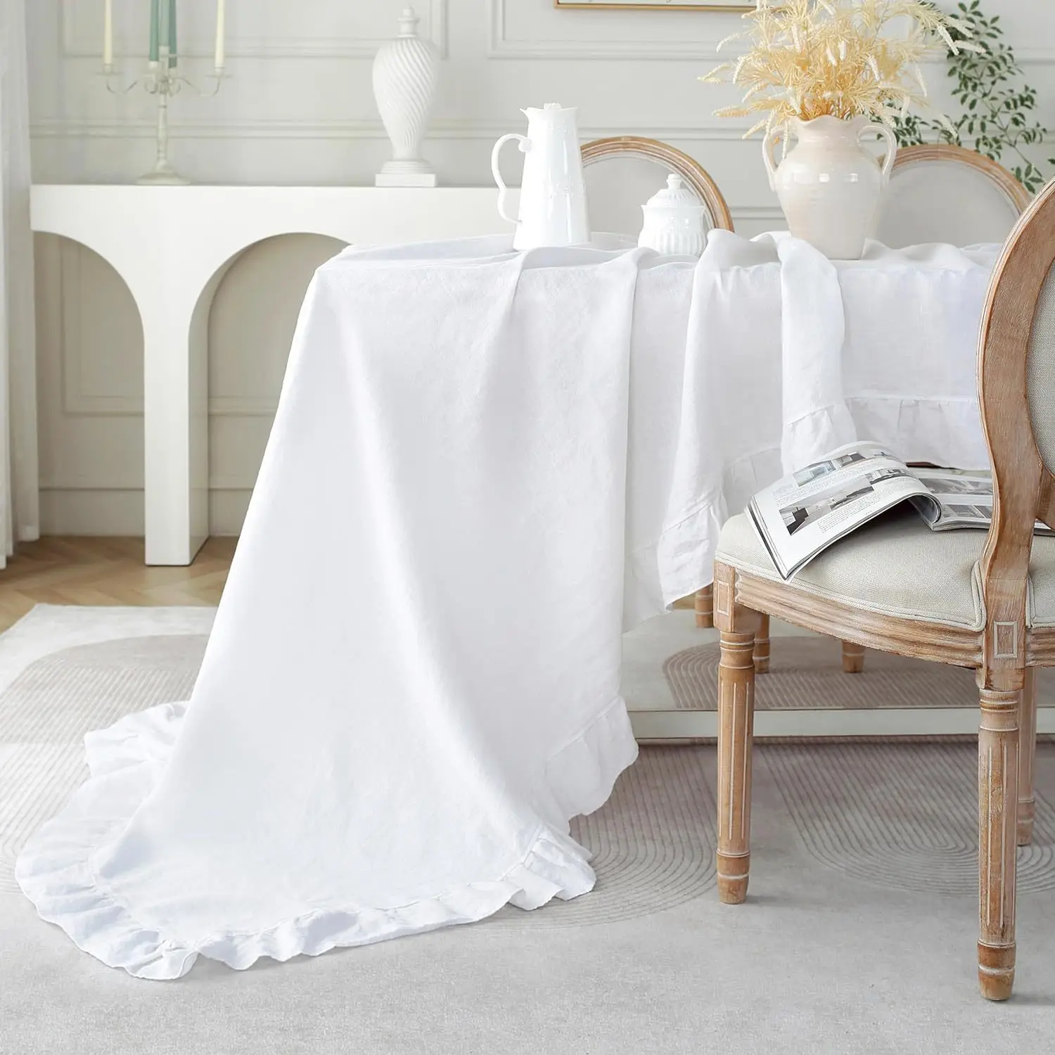 Retro Ruffle Tablecloth Cotton - Desk Setup Retro recension och pris