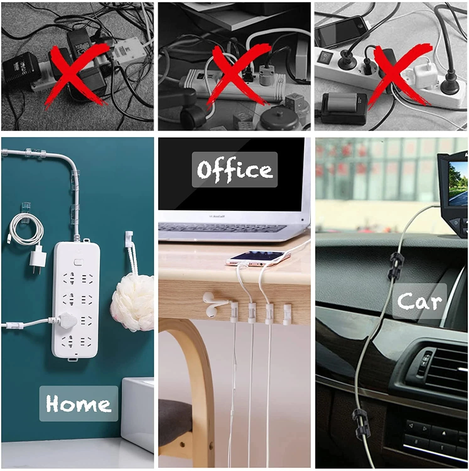 Cable Clips Organizer Drop Wir - Desk Setup Cable Management recension och pris