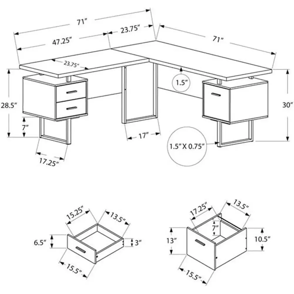 L-Shaped 70 Computer Desk with - L Shaped Desk Setup recension och pris