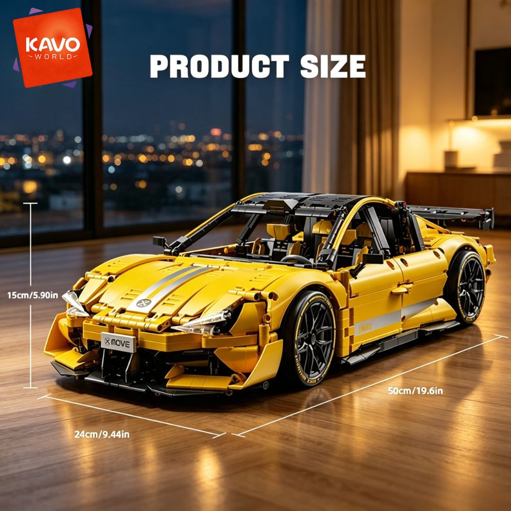 KAVOWORLD 2143pcs Yellow 1:10  - Desk Setup Build recension och pris