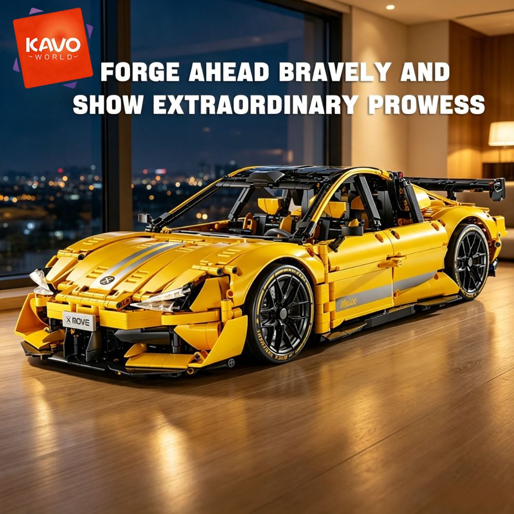 KAVOWORLD 2143pcs Yellow 1:10  - Desk Setup Build recension och pris