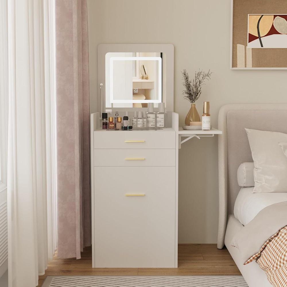 Small Vanity with Chair 3 in 1 - Desk Setup In Small Bedroom recension och pris
