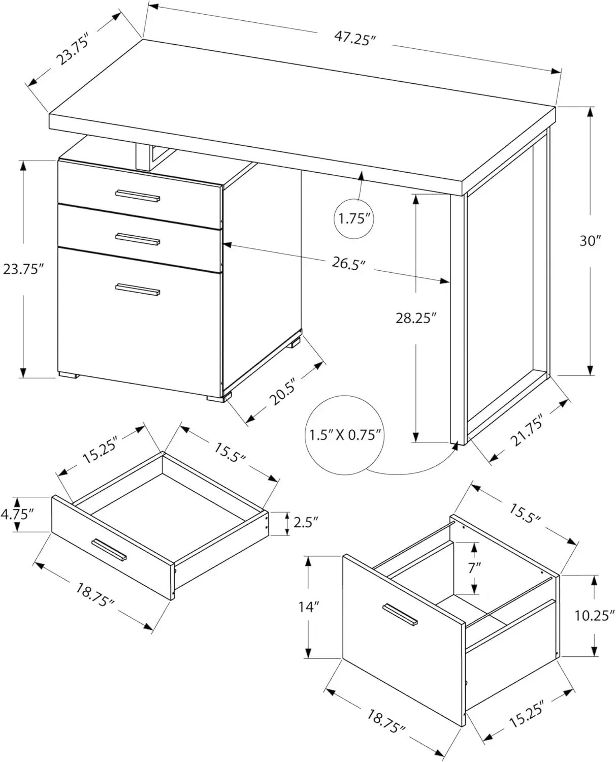 Computer Desk with File Cabine - L Shaped Desk Setup recension och pris