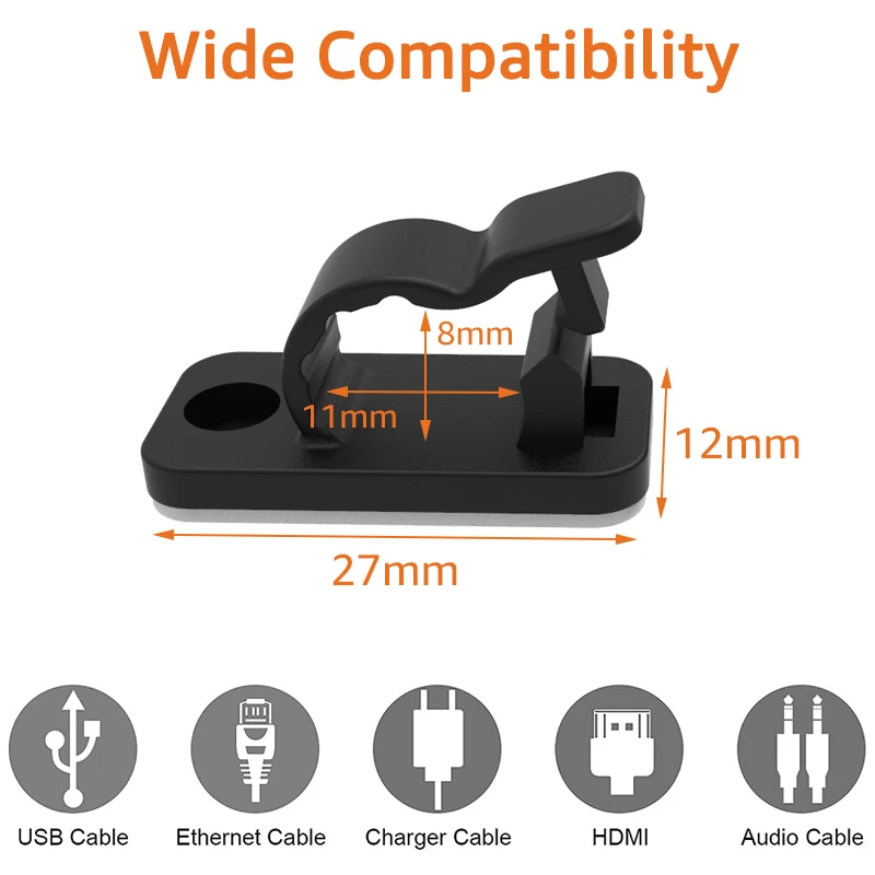 10/50PCS Cable Organizer Clips - Desk Setup Cable Management recension och pris
