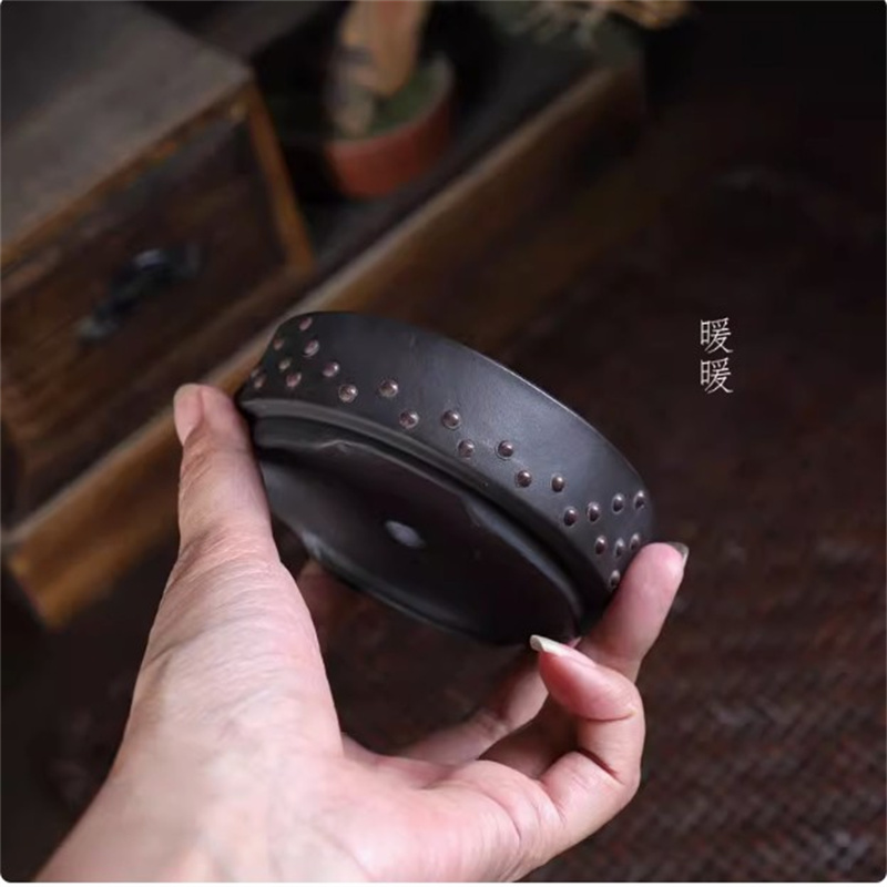 Ceramic Round Bonsai Pot, Drum - Desk Setup Green recension och pris