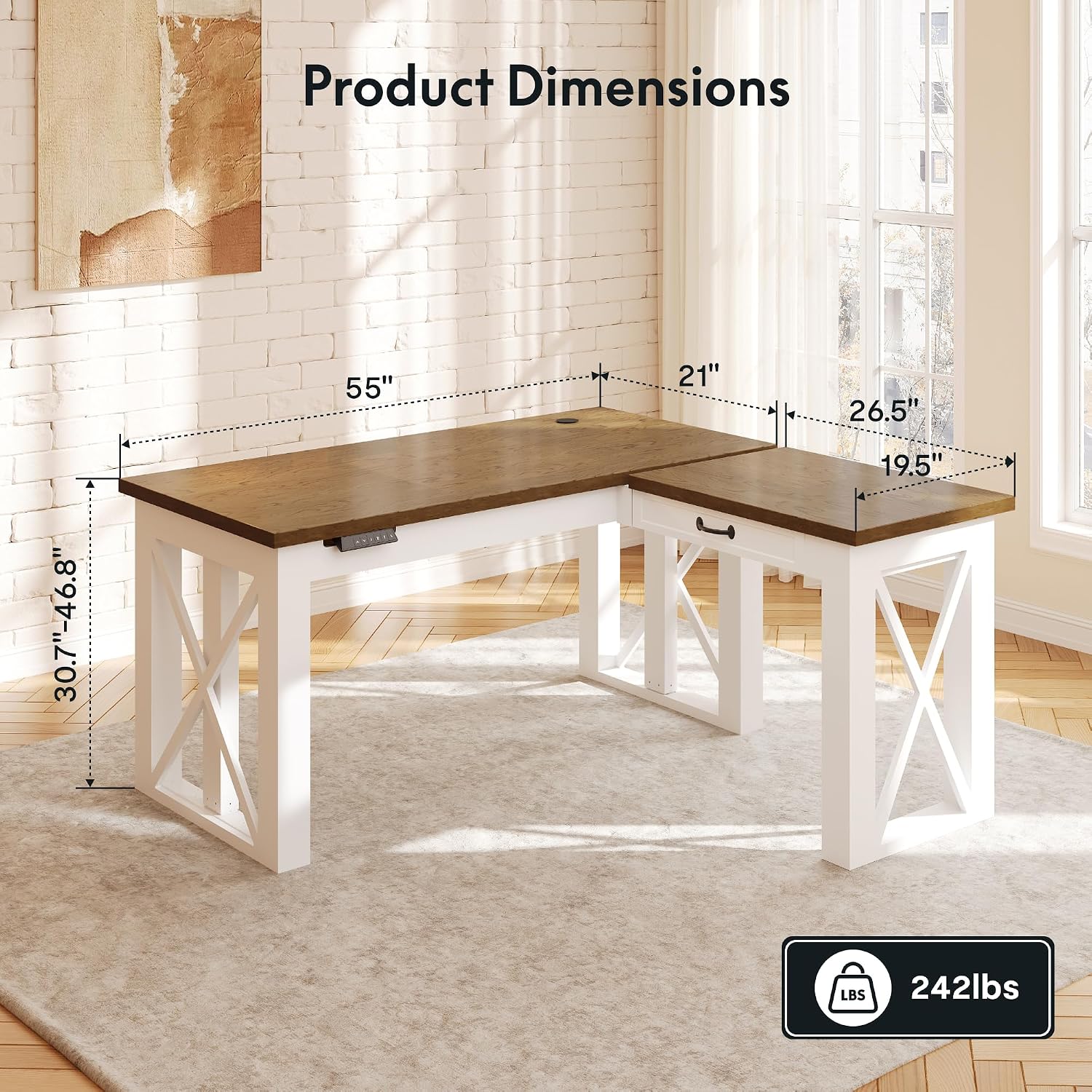 L Shaped Standing Desk with Dr - L Shaped Desk Setup recension och pris