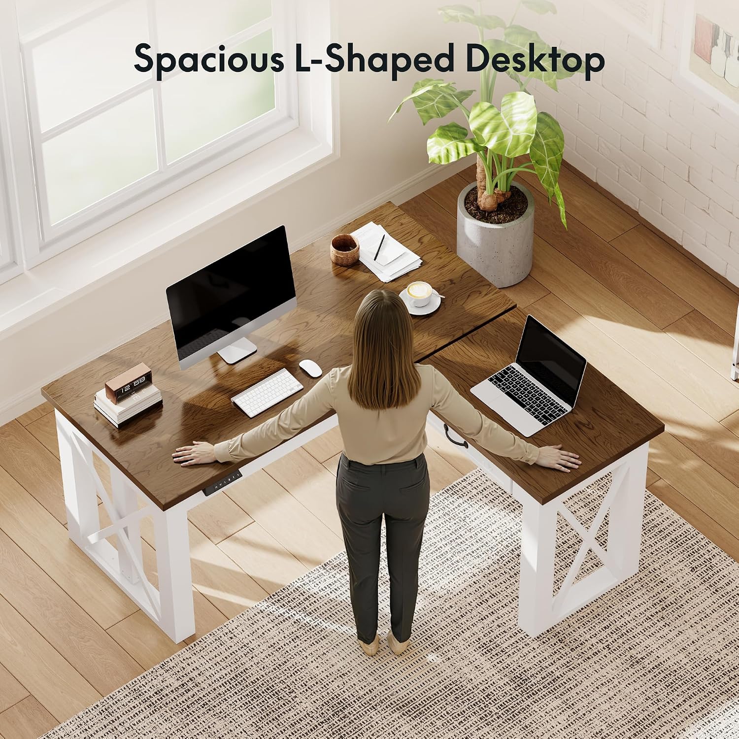 L Shaped Standing Desk with Dr - L Shaped Desk Setup recension och pris