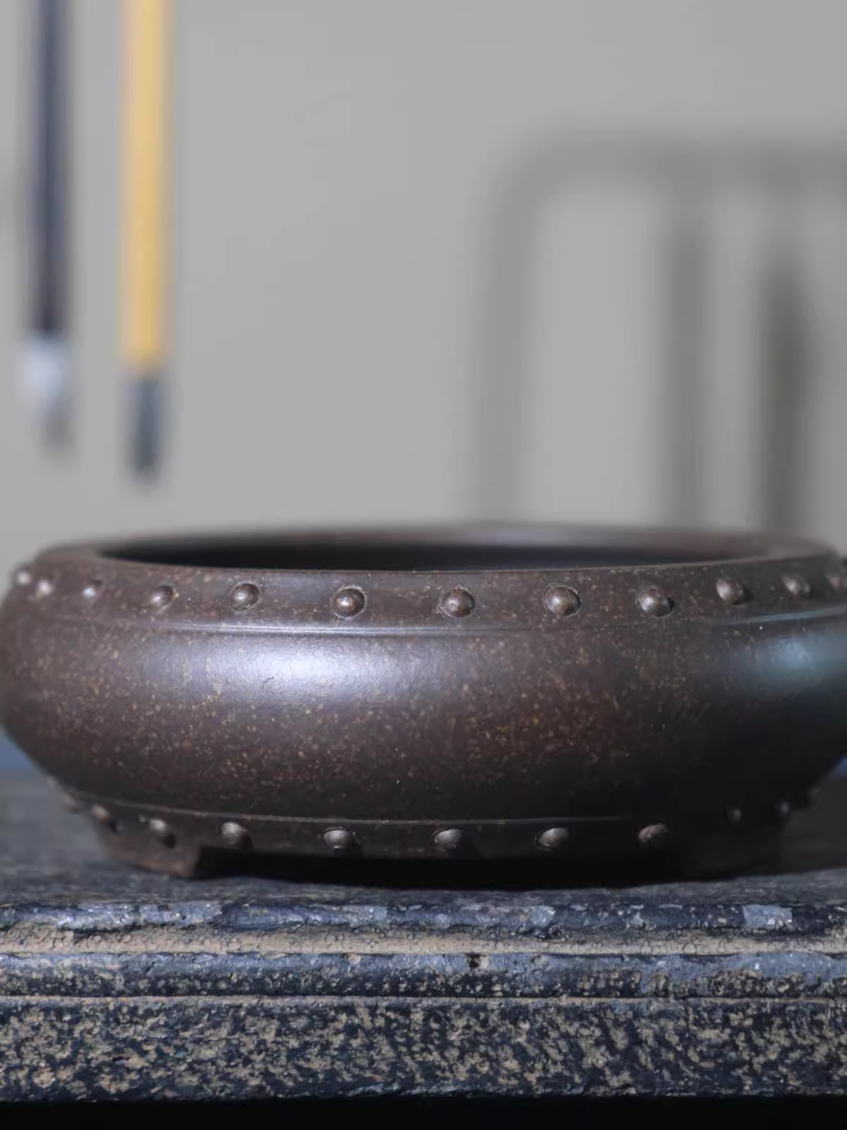 Ceramic Circle Bonsai Pot, Mad - Desk Setup Green recension och pris