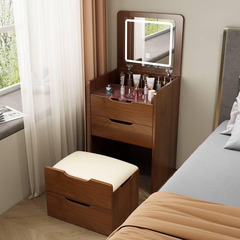 (Walnut) 3 in 1 Vanity Desk wi - Desk Setup In Small Bedroom recension och pris
