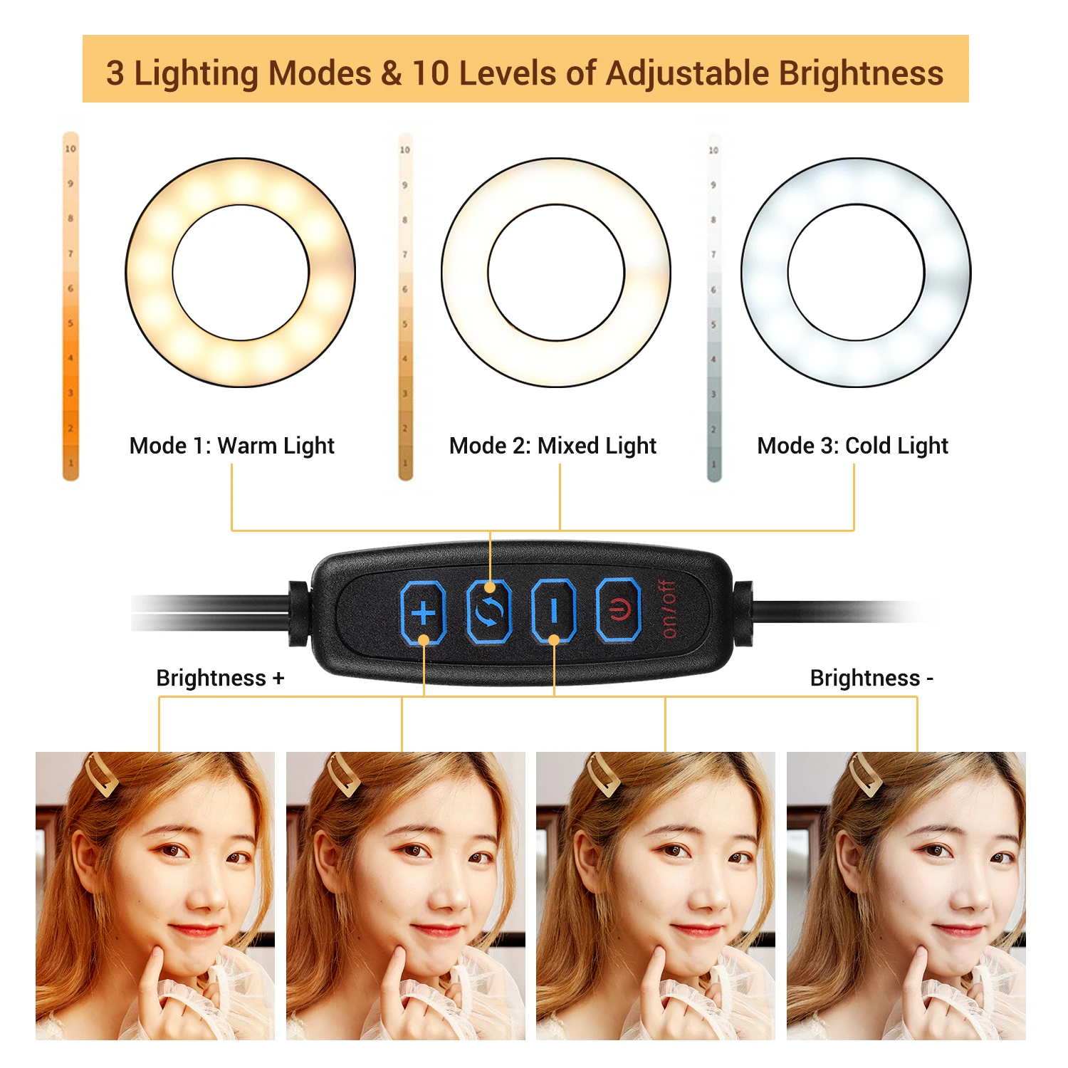 Dual Lights Led Ring Fill Ligh - Dual Phone Holder recension och pris