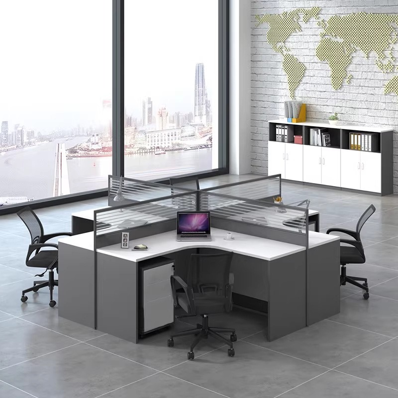 White Office Desk for 2 4 or 6 - L Shaped Desk Setup recension och pris