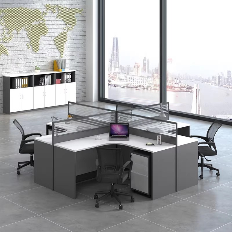 White Office Desk for 2 4 or 6 - L Shaped Desk Setup recension och pris