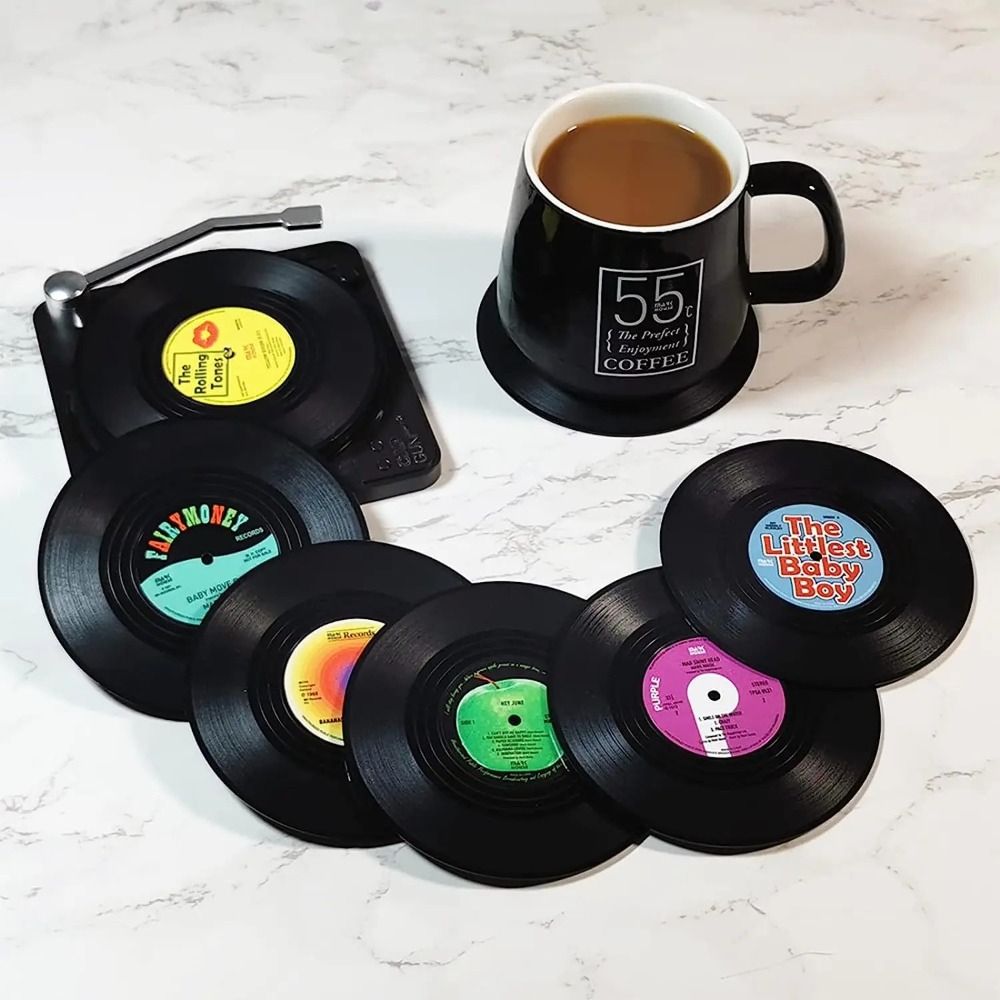 2/4/6PCS Retro Vinyl Record Cu - Desk Setup Retro recension och pris