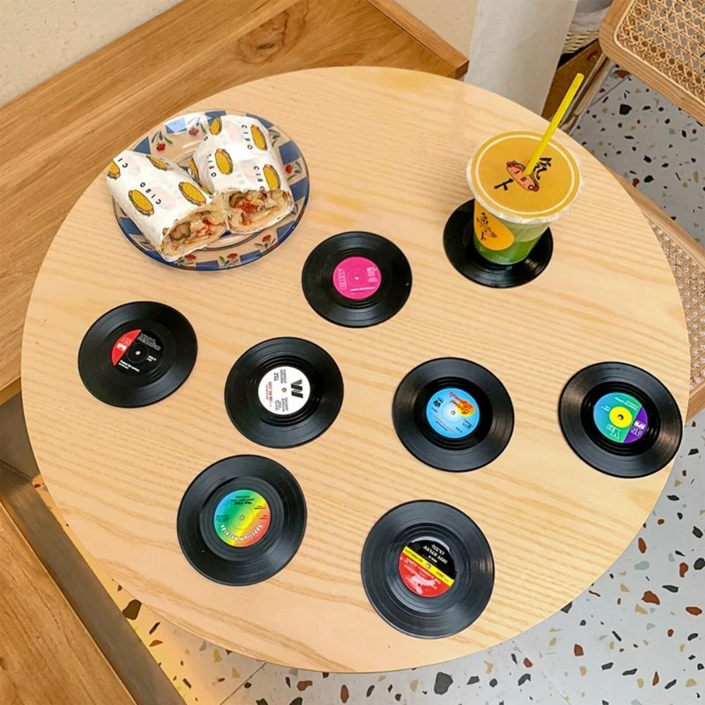 2/4/6PCS Retro Vinyl Record Cu - Desk Setup Retro recension och pris