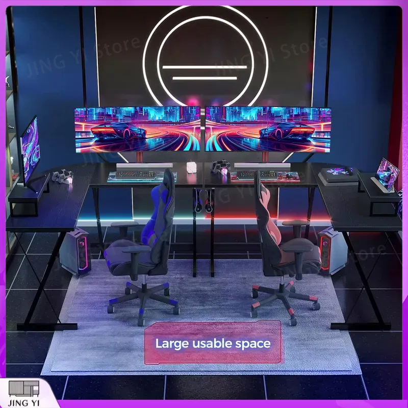 L Shaped Gaming Desk with Moni - L Shaped Desk Setup recension och pris