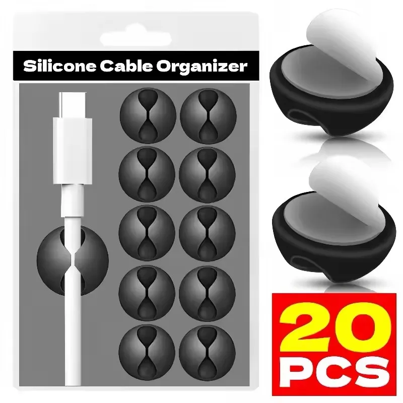 Cable Clips Phone Cord Holder  - Desk Setup Cable Management recension och pris