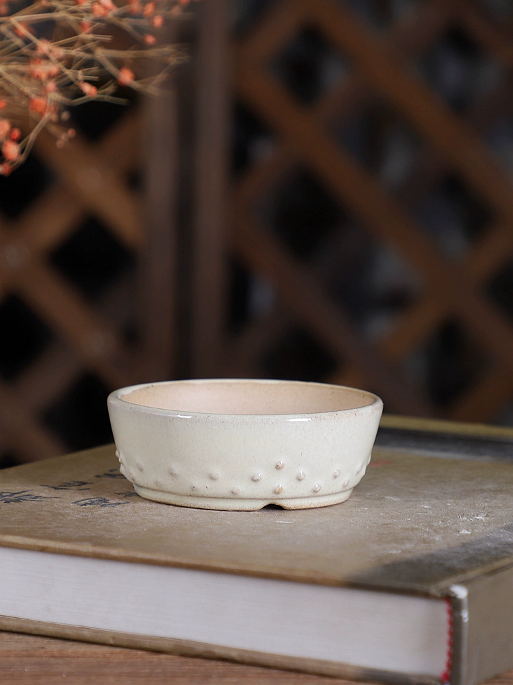 Porcelain Round Glazed Bonsai  - Desk Setup Green recension och pris