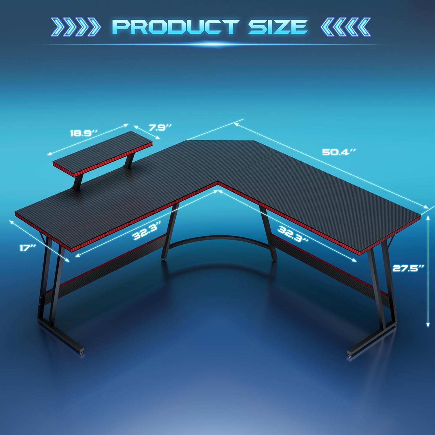 L-Shaped Adjustable Gaming Des - L Shaped Desk Setup recension och pris