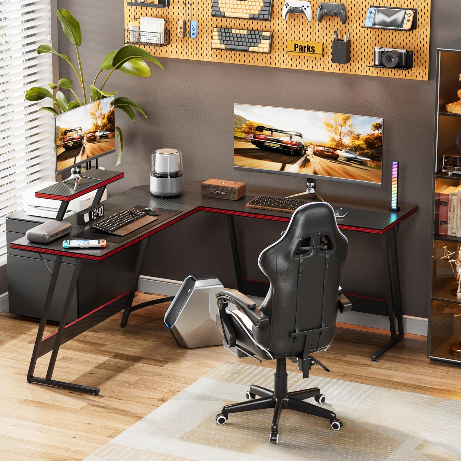 L-Shaped Adjustable Gaming Des - L Shaped Desk Setup recension och pris