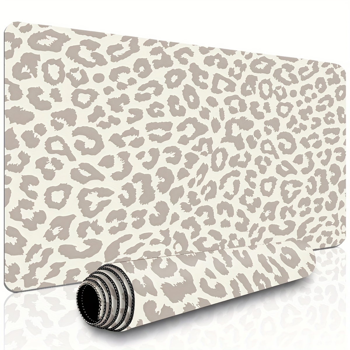 Beige Leopard Print Extended M - Desk Setup Beige recension och pris