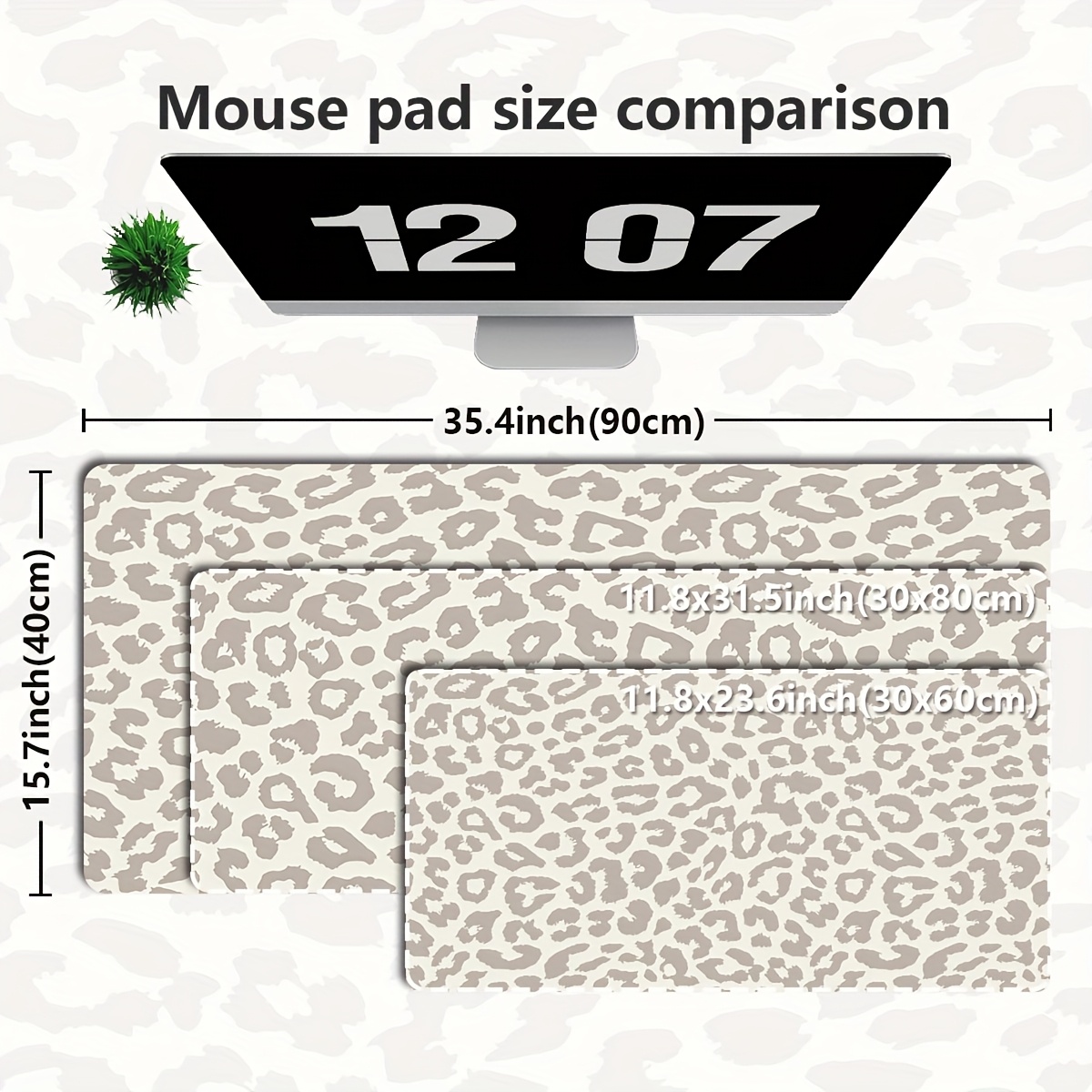 Beige Leopard Print Extended M - Desk Setup Beige recension och pris