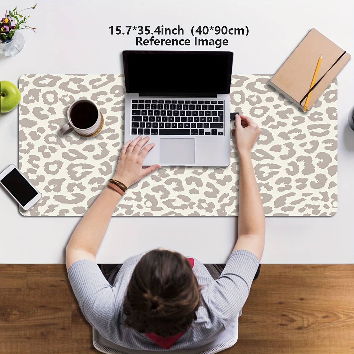 Beige Leopard Print Extended M - Desk Setup Beige recension och pris