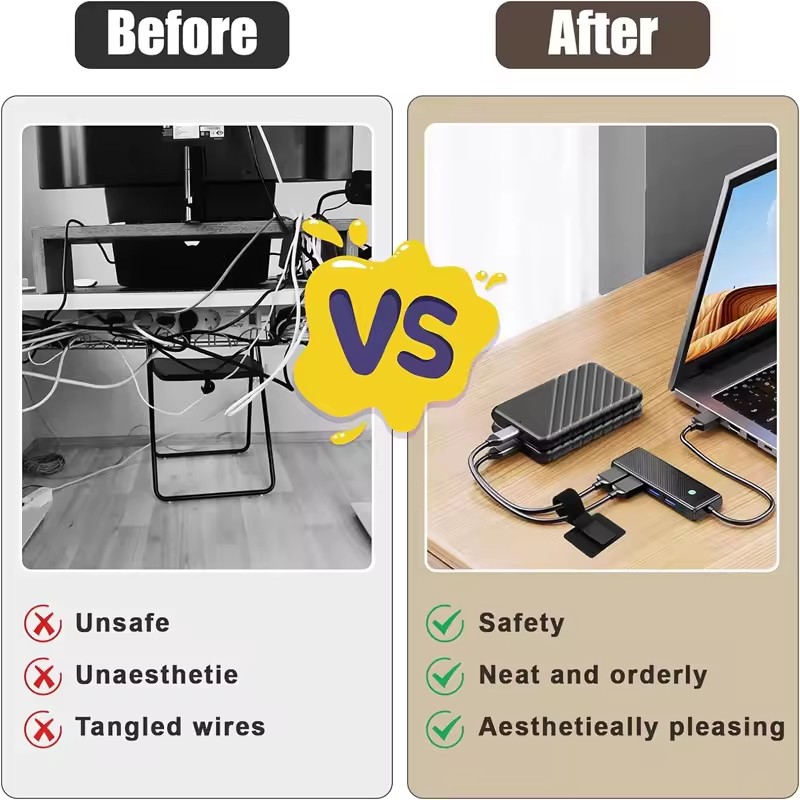 Adhesive Under Desk Cable Ties - Desk Setup Cable Management recension och pris