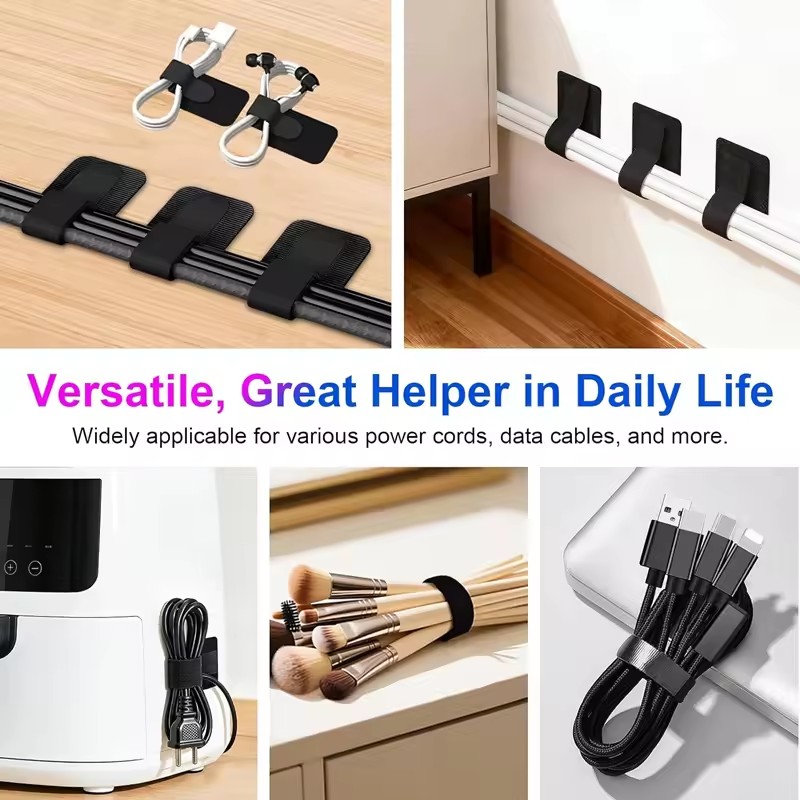 Adhesive Under Desk Cable Ties - Desk Setup Cable Management recension och pris