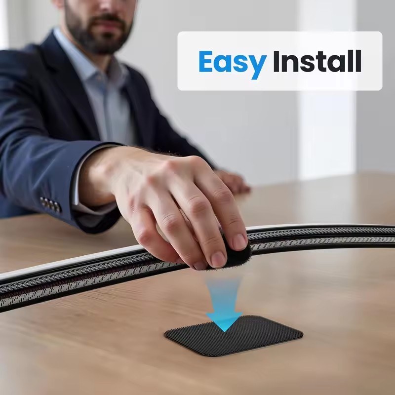 Adhesive Under Desk Cable Ties - Desk Setup Cable Management recension och pris