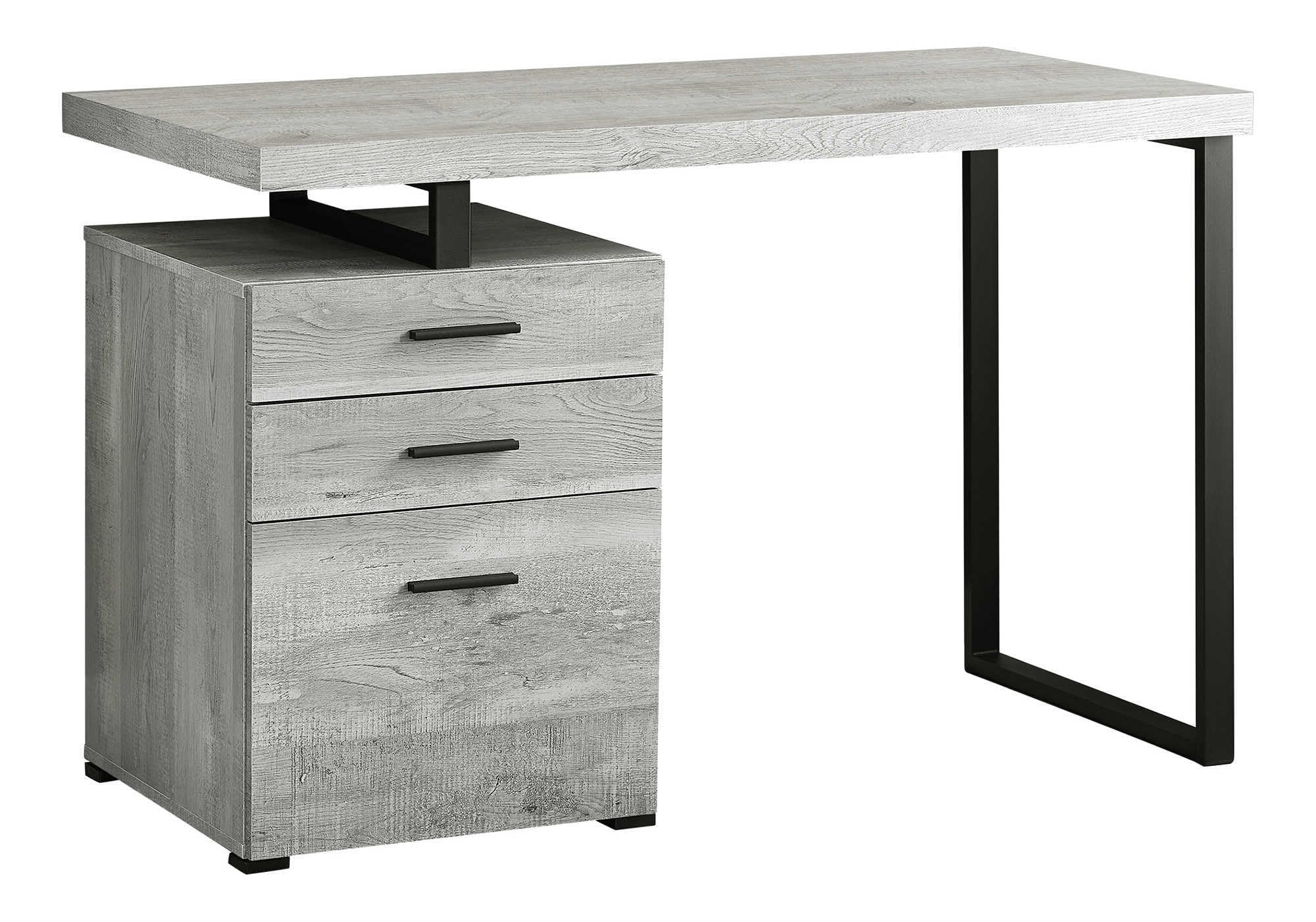 Computer Desk with File Cabine - Desk Setup Grey recension och pris
