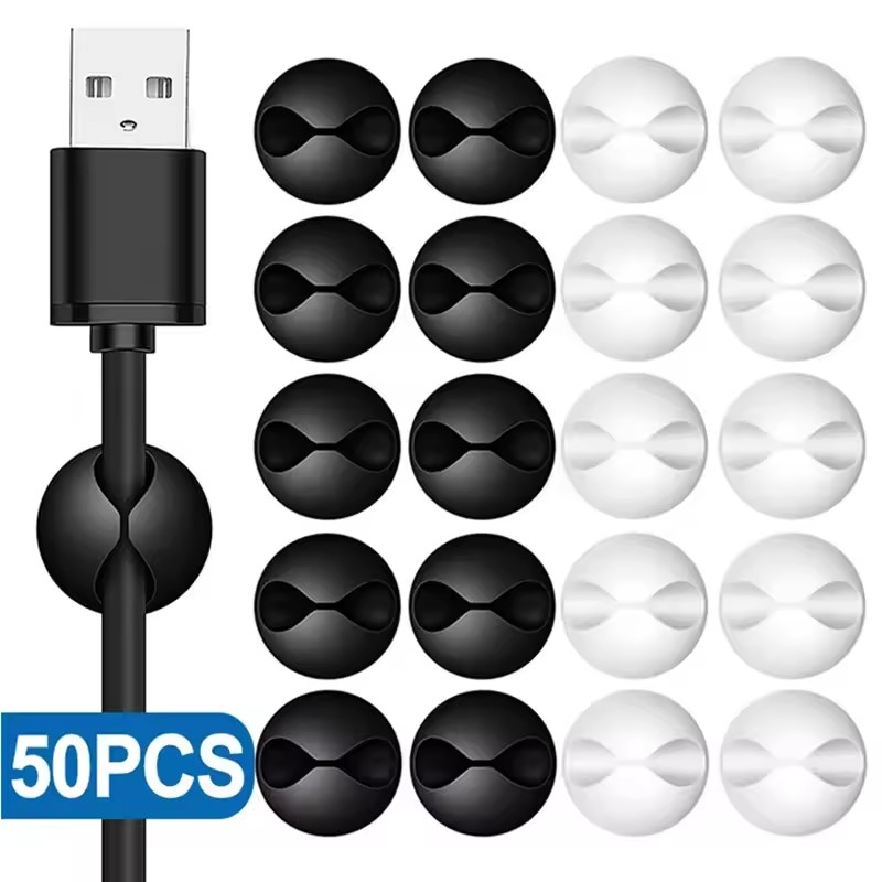 5/50Pcs Desktop Wall Cable Cli - Desk Setup Cable Management recension och pris