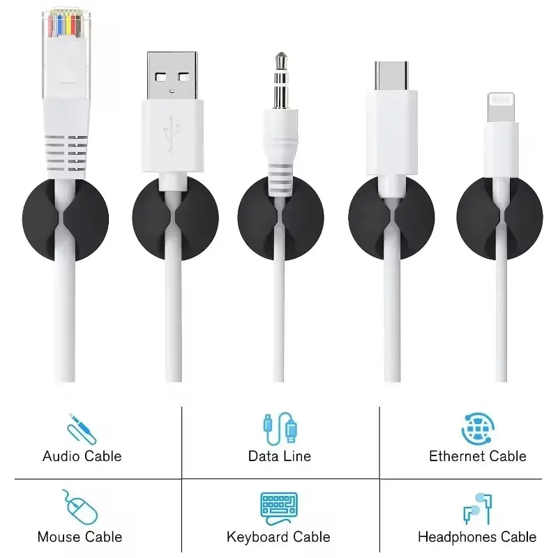 5/50Pcs Desktop Wall Cable Cli - Desk Setup Cable Management recension och pris