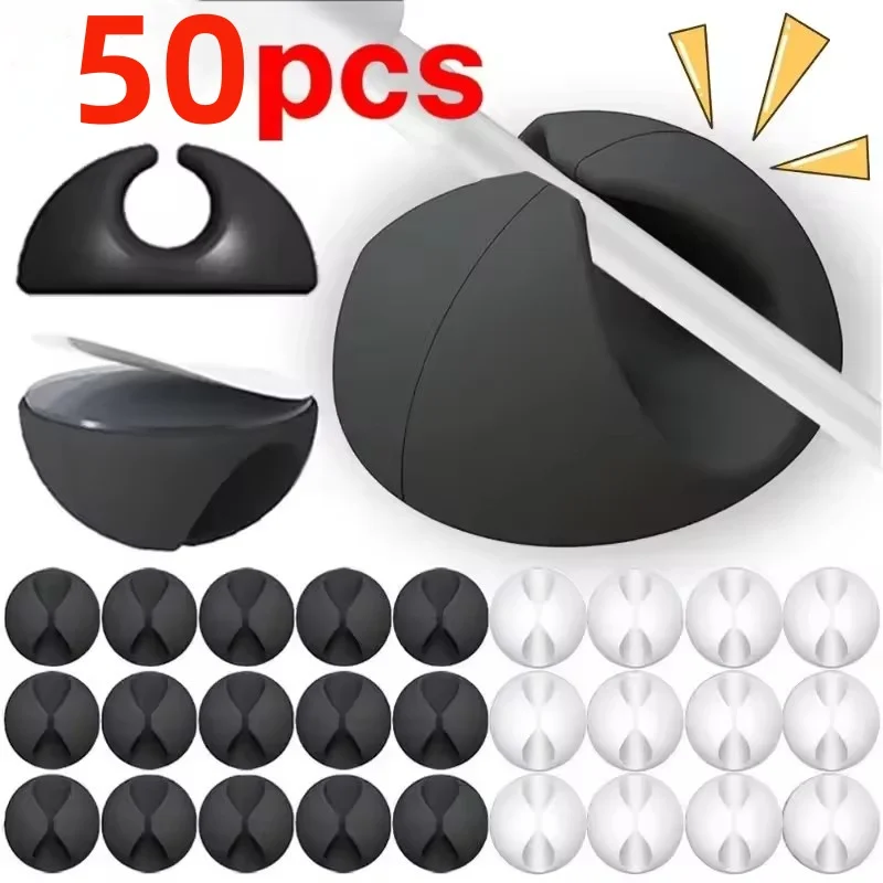 5/50Pcs Desktop Wall Cable Cli - Desk Setup Cable Management recension och pris