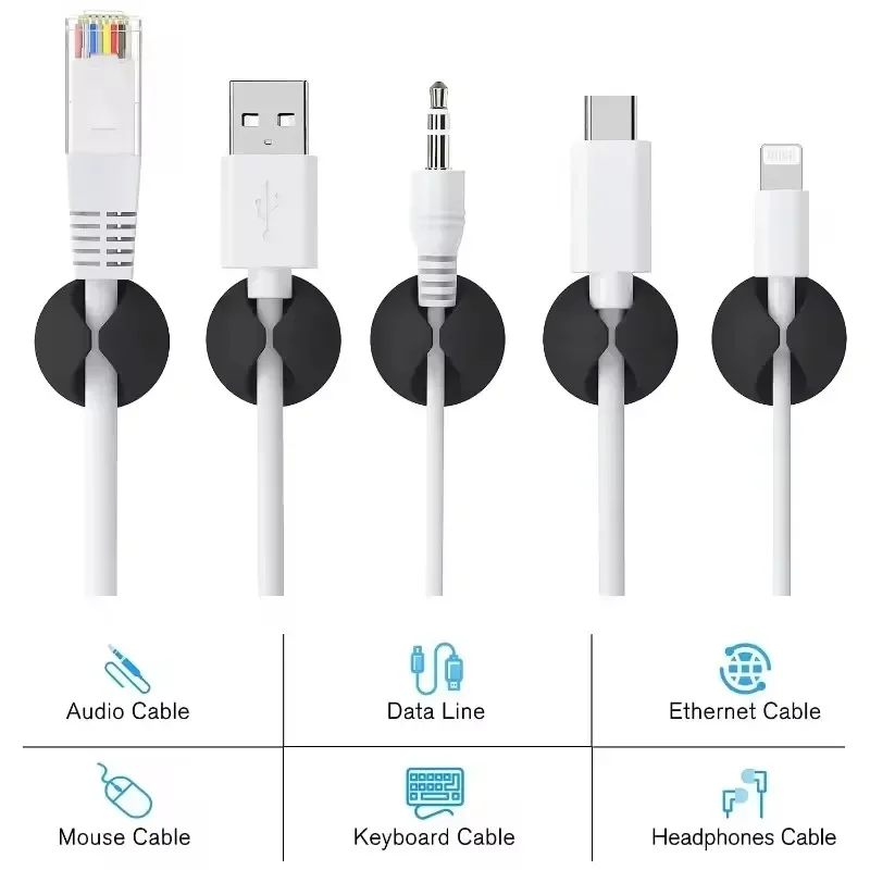 5/50Pcs Desktop Wall Cable Cli - Desk Setup Cable Management recension och pris