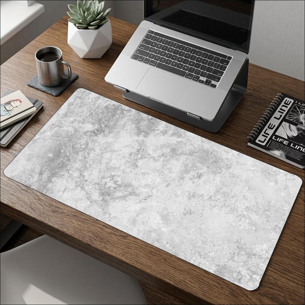 Minimalist Grey Marble Texture - Desk Setup Grey recension och pris