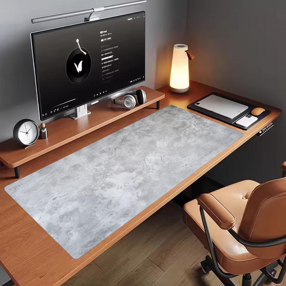 Minimalist Grey Marble Texture - Desk Setup Grey recension och pris