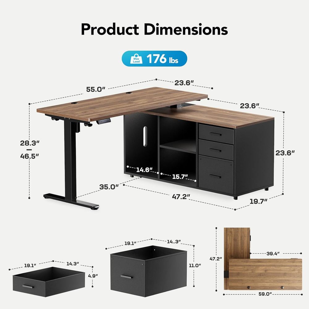 55 Inch L Shaped Standing Desk - L Shaped Desk Setup recension och pris