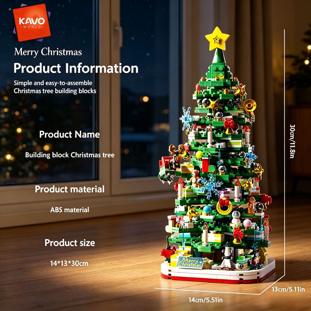 KAVOWORLD 1024pcs Christmas Tr - Desk Setup Build recension och pris